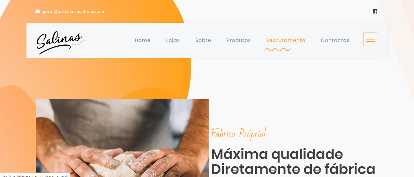 Para acompanhar o novo logo, nada melhor que um novo website. A nova cara da Pastelaria Salinas está mais moderna, mais pessoal e mais bonita