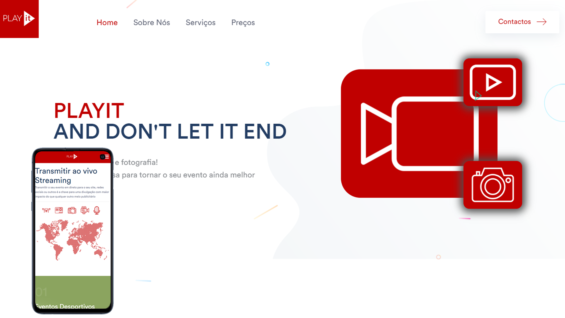 A Playit é uma empresa ligada ao streaming de eventos, realização de vídeos e fotografia publicitários.
Visite o site e fique a conhecer
